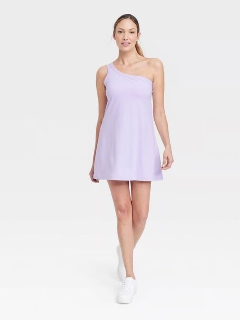 Target One-Shoulder Lilac A-Line Mini Dress